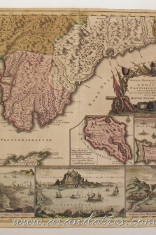 Mapas del Estrecho de Gibraltar, Menorca y Ceuta. Vistas de Cádiz, Gibraltar y Málaga