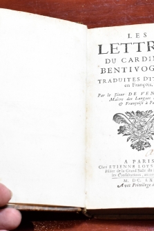 Los escritos del Cardenal Bentivoglio (Les letters du Cardinal),