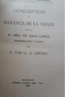 CONCEPCION Y NASCENCIA DE LA VIRGEN (1924)