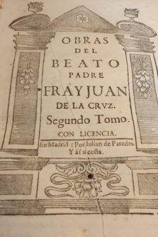 1694.San Juan de la Cruz.Obras del beato padre Fray Juan de la cruz.