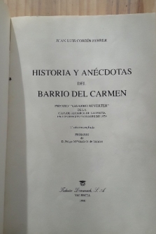 HISTORIA Y ANECDOTAS DEL BARRIO DEL CARMEN