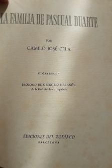 LA FAMILIA DE PASCUAL DUARTE (CUARTA EDICIÓN 1945)