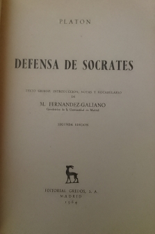 Defensa de Sócrates (en griego)