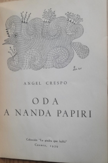 ODA A NANDA PAPIRI (1959, DEDICADO Y FIRMADO POR EL AUTOR)