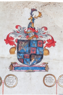 CERTIFICADO DEL REY DE ARMAS DE  ISABEL I DE INGLATERRA A  JOHN CUERTON (1559)