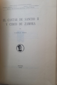 EL CANTAR DE SANCHO II Y CERCO DE ZAMORA (DEDICADO Y FIRMADO POR LA AUTORA)
