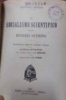 Il socialismo scientifico. Contro Eugenio Dühring