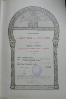Beato de Liebana, comentario al Apocalipsis, Beati in Apocalipsin Libri duodecim. edición facsimil del Codice de Gerona, 3 tomos
